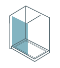 Mampara de Ducha: Panel Fijo + Hoja Abatible